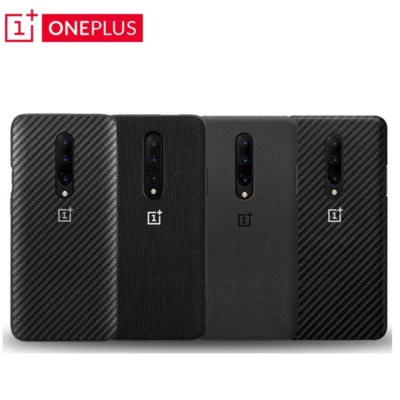 NUEVO Original OnePlus 7/7 Pro Arenisca Carbono Nylon Protección Trasera Estuche Foto 1 de 4