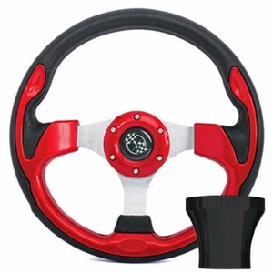 GTW Club Car DS Red Rally Steering Wheel Black Adapter Kit (Fits 1982-Up) - Imagen 1 de 1