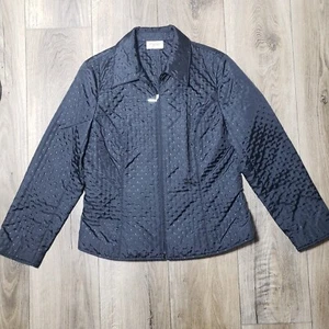 Talbots Jacke Damen 10 schwarz tailliert Softshell gepunktet durchgehender Reißverschluss Herbst Winter - Bild 1 von 12