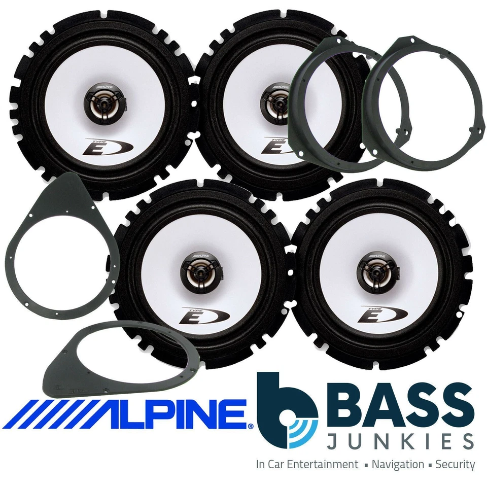 Fiat 500 Abarth 2007-16 ALPINE 880 Watt 2 Way Front Door & Rear Car Speakers Kit - Image 1 of 1