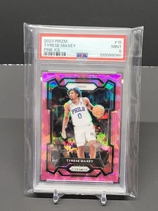 2023-24 Panini Prizm - Tyrese Maxey #15 Pink Ice Prizm COMO NUEVO PSA 9 POP 1 - Imagen 1 de 2