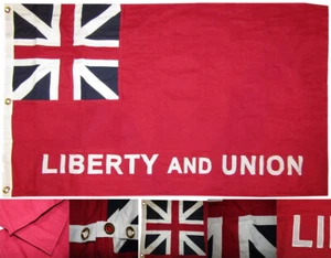 3x5 Embroidered Sewn Liberty and Union Taunton 100% Cotton Flag Banner 2 Clips  - Picture 1 of 11