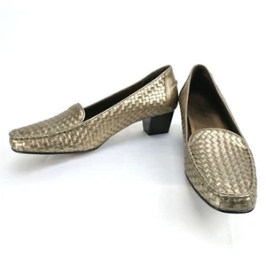 Trotters Heloise Mocasín Puntera Moc Tacón Peltre Metal Cuero Talla Para Mujer 7,5 M - Imagen 1 de 12