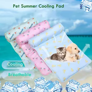 Alfombra de enfriamiento de verano para mascotas perros gatos lavable seda hielo suave almohadilla para cama con almohada fresca - Imagen 1 de 20