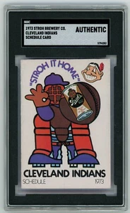 1973 Stroh Brewery Company Cleveland Indians Pocket Schedule Card SGC Authentic - Bild 1 von 2