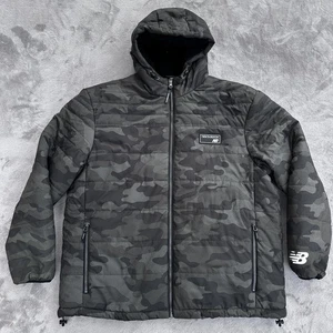 New Balance Jacket Mens XL Camo Hooded Full Zip Sherpa Lined Puffer Coat Warm - Picture 1 of 12