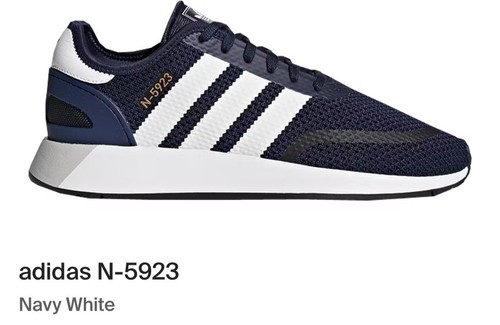 Adidas N 5923 blu navy bianco taglia UK taglia 10