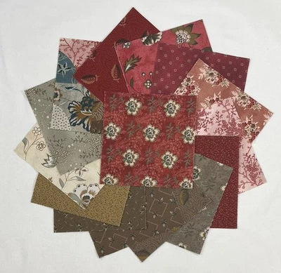 Garden Tale ~ 42 10" Squares, Layer Cake ~ Windham Fabrics ~ Red, Brown, Floral - Image 1 of 4