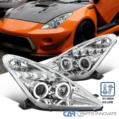 Fit Clear 2000-2005 Toyota Celica LED Halo Projector Headlights Lamps Left+Right - Imagem 1 de 4