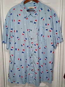Magellan Outdoors 3XL Classic Fit Shirt Light Blue W/ Patriotic Popsicle Print - Picture 1 of 10