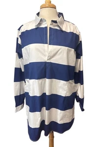 TIZZIE Blue & White Striped Oversized Shirt L - Picture 1 of 9
