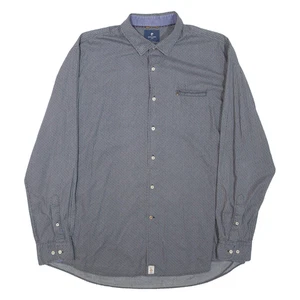 PIERRE CARDIN Mens Shirt Grey Geometric Long Sleeve 2XL - Picture 1 of 6