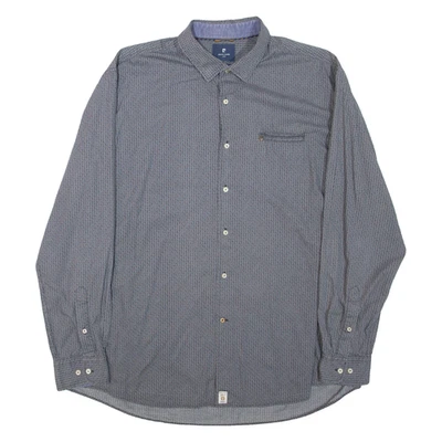 PIERRE CARDIN Mens Shirt Grey Geometric Long Sleeve 2XL - Image 1 of 4