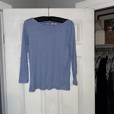 Camiseta para mujer Vineyard Vines, mediana, azul y blanca a rayas, manga larga” Foto 1 de 4