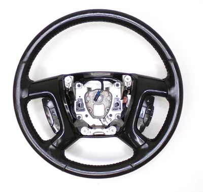 Chevrolet GMC 07-14 Tahoe Yukon Silverado  Steering Wheel Black Leather - Imagem 1 de 4