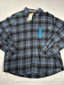 Woolrich Shirt Mens 2XL Blue Black Plaid Button Down Ultimate Flannel NWT - Picture 1 of 11