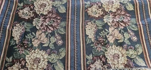 VTG Floral Tapestry Fabric 72" x 52". Burgundy, Blue, Green, Tan. New/Unused. - Picture 1 of 5