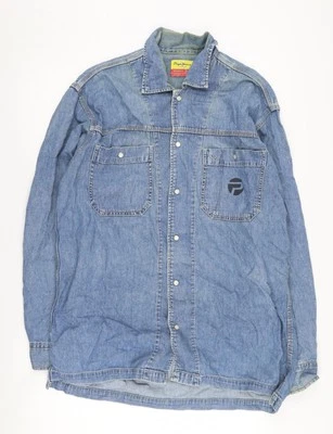 Pepe Jeans Men's Blue Denim Button-Up Shirt M - Image 1 of 4