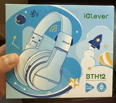 Детские Bluetooth-наушники iClever BTH12, синие, в открытой коробке, никогда не использовались, цвет РОЗОВЫЙ - Изображение 1 из 4