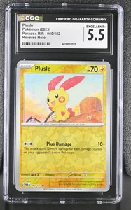 Plusle 060/182 CGC 5.5 Paradox Rift 2023 Holofoil Pokemon Trading Card Sekio - Picture 1 of 2