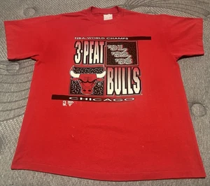 Camiseta De Colección Años 90 Chicago Bulls 3 Turbas 91-93 Campeones de la NBA Talla Única L/XL - Imagen 1 de 5