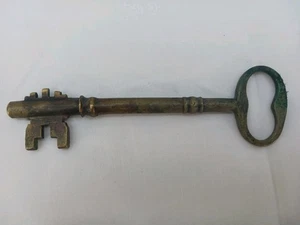 1800's English Antique Brass Skeleton Key 5 3/4" Decorative Decor Original  - Picture 1 of 8