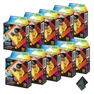 10xFUJIFILM INSTAX SQUARE Rainbow Instant Film (10 Exposures), Microfiber - Picture 1 of 3