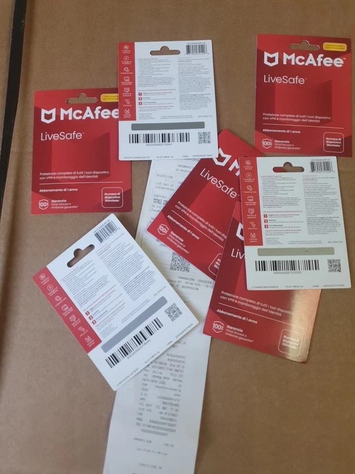7x McAfee LiveSafe 2025 Protezione Illimitati Device VPN Antivirus 7 Licenze 🔴 - Immagine 1 di 4