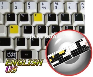 LEARNING ENGLISH US COLORED MAC KEYBOARD STICKER - Picture 1 of 1