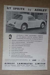 Austin-Healey Sprite Mk1 Frogeye ASHLEY GT Sprite UK sales brochure/leaflet - Picture 1 of 1
