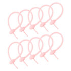 12Pcs Reusable Zip Ties, 6 Inch Silicone Ties Bag Clips Light Pink