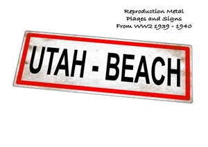Utah Beach Sign WW2 town sign reproduction battlefield town Signs WW2 signs - Picture 1 of 1
