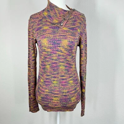 Suéter Sundance para mujer cuello alto jaspeado tejido acanalado teñido espacial XS? Foto 1 de 4