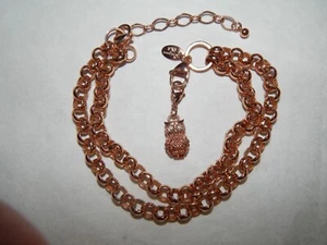 Collar de cadena de oro rosa origami búho, dije de búho firmado C2 - Imagen 1 de 6
