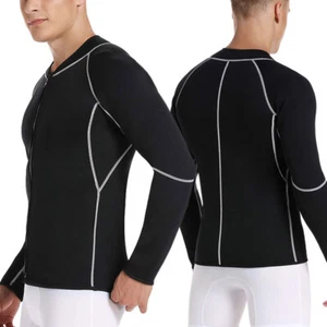 Hombres Chaqueta Sauna Cremallera Mangas Largas Sudor Sauna Traje Top Boxeo Fitness Entrenamiento - Imagen 1 de 19