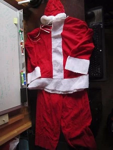 Vtg Santa's Best Rennoc Polyester Santa Costume Halloween Outfit Large Christmas - Picture 1 of 8