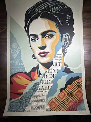 Shepard Fairey Obey Giant “Frida Kahlo” Art Print Poster Signed Lithograph - Image 1 of 4