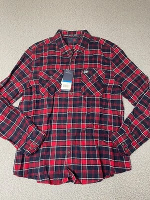 PERRY ELLIS Plaid FLANNEL Long Sleeve Shirt red Check Men XL NWT - Image 1 of 4