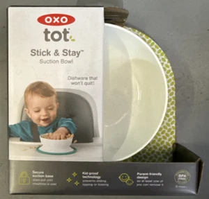 NEW! OXO Tot Stick & Stay Suction Bowl 61120700 Navy and White BPA Free 6 mos+ - Picture 1 of 2