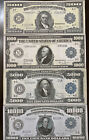 Ensemble de reproduction 1918 billets de réserve fédérale 500 $, 1000 $, 5 000 $, 10 000 $ haute valeur