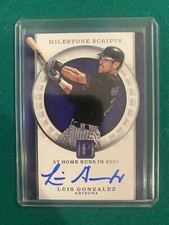 2016 Panini Pantheon Milestone Scripts Luis Gonzalez Auto #MSLG Diamondbacks /49
