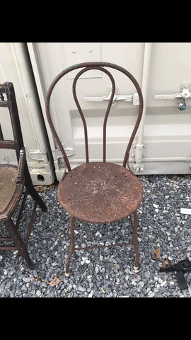 Vintage Industrial All Metal Shop School Chair Shab Shabby Chic Rustic Steampunk Cover