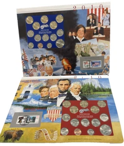 2010 P/D Uncirculated Mint Set Postal Commemorative Society Coin & Stamps - Picture 1 of 12