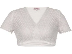 MarJo Trachten Dirndlbluse Nanita-Lotta creme V-Ausschnitt Spitze Muster - Bild 1 von 4