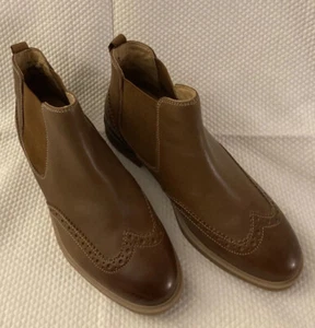 HUSH PUPPIES  BAILEY Leather Chelsea Boots sz 7 W BROWN New/ NWOT - Picture 1 of 8