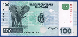 BILLET DE 100 FRANCS DU CONGO Pick n° 92 du 04-01-2000 en NEUF M 0205671 P - Imagen 1 de 2