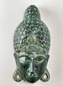 Buddha-Maske, gold/grün, H: ca.50 cm, Feng Shui, Buddha, Tempelkunst - Bild 1 von 3