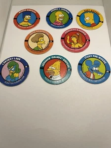 Lot of 8 Pogs The Simpsons From 1994 SkyCaps SkyBox Bongo Comics Group - Picture 1 of 6