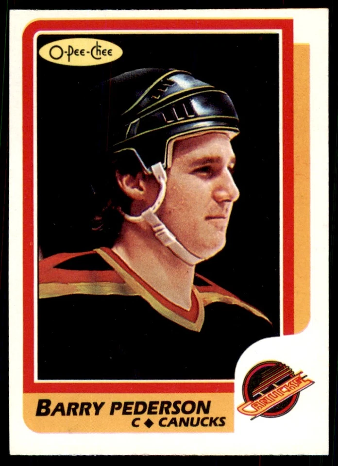 1986-87 O-Pee-Chee Barry Pederson . Vancouver Canucks #34 - Image 1 of 2