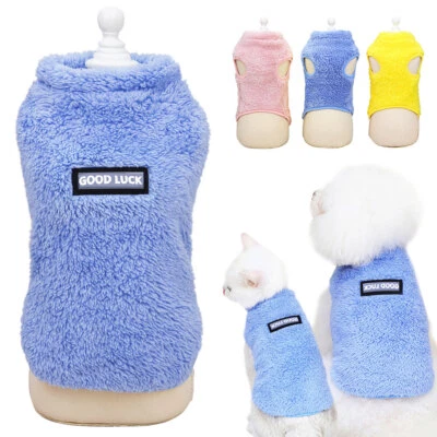 Dog Cat Sweater Warm Fleece Pet Puppy Vest Coat Jacket Winter Padded Clothes S M - Image 1 of 4